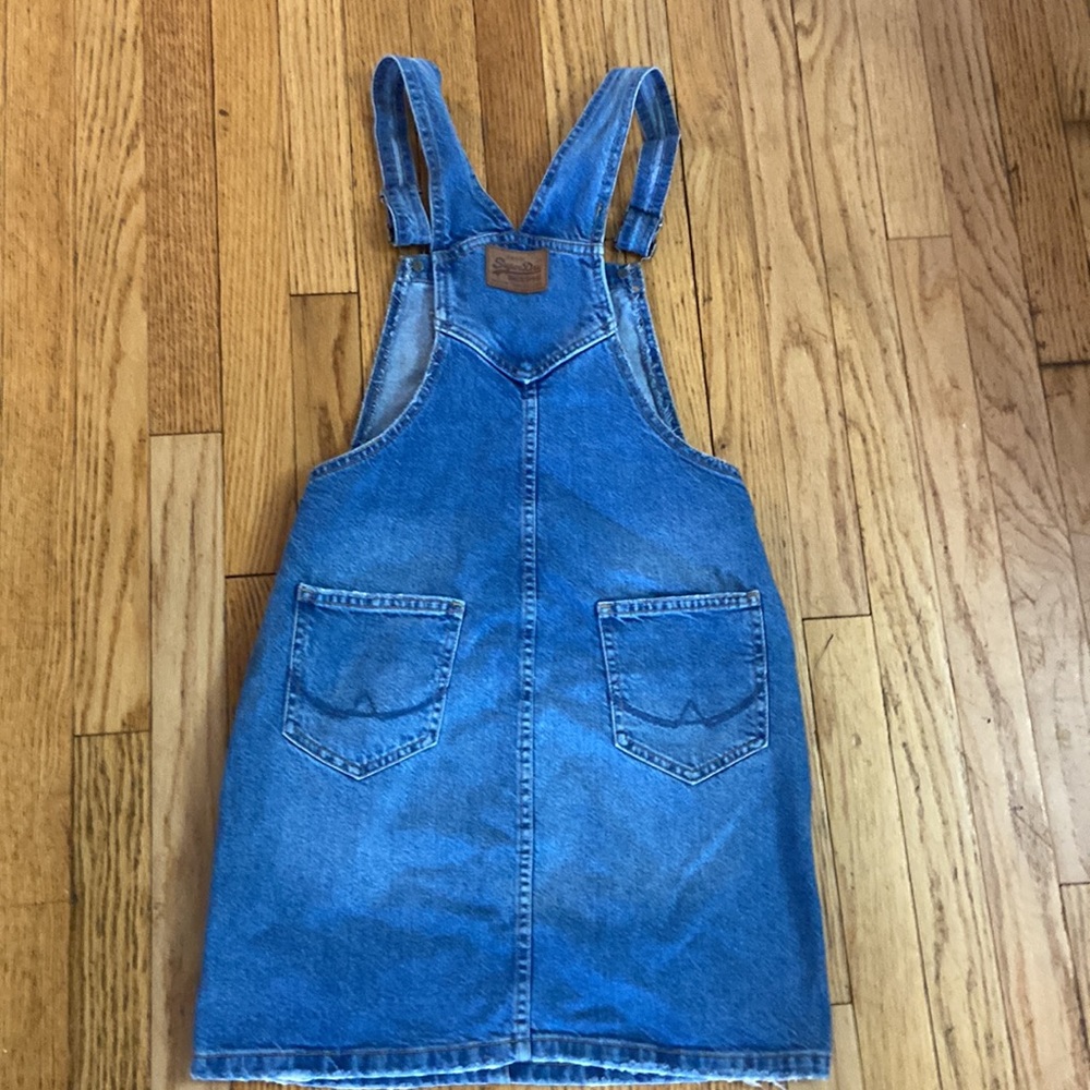 Super Dry Dungaree Dress Denim Jumper Overall sz XS - Picture 8 of 12